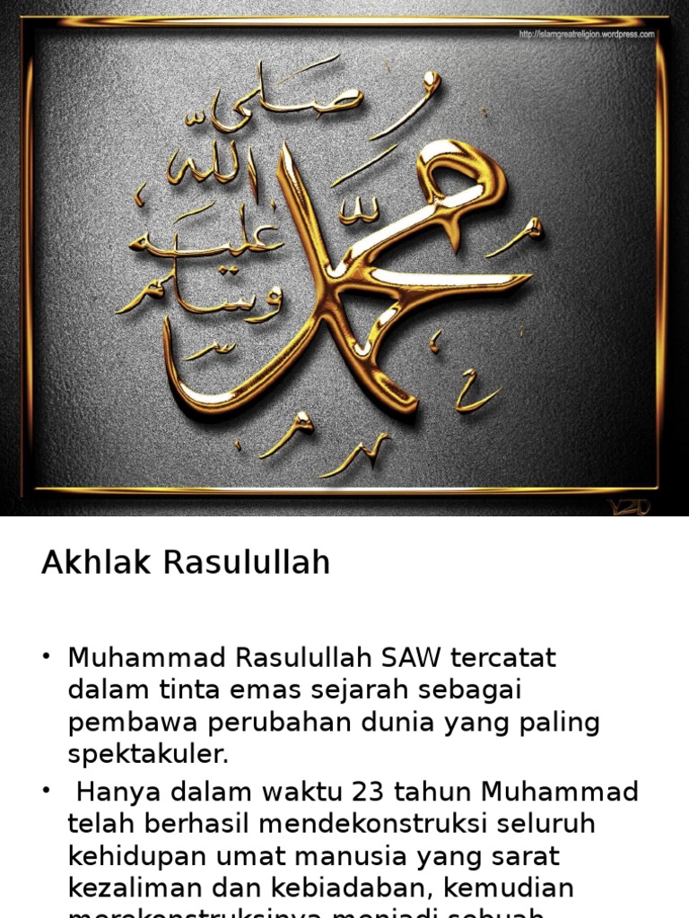 Akhlak Mulia Rasulullah SAW dan Teladannya | PDF