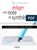 Rédiger Une Note de Synthèse - Eyrolles