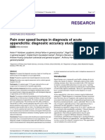 Research: Pain Over Speed Bumps in Diagnosis of Acute Appendicitis: Diagnostic Accuracy Study