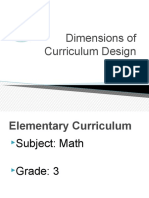 Dimensions of Curriculum Design