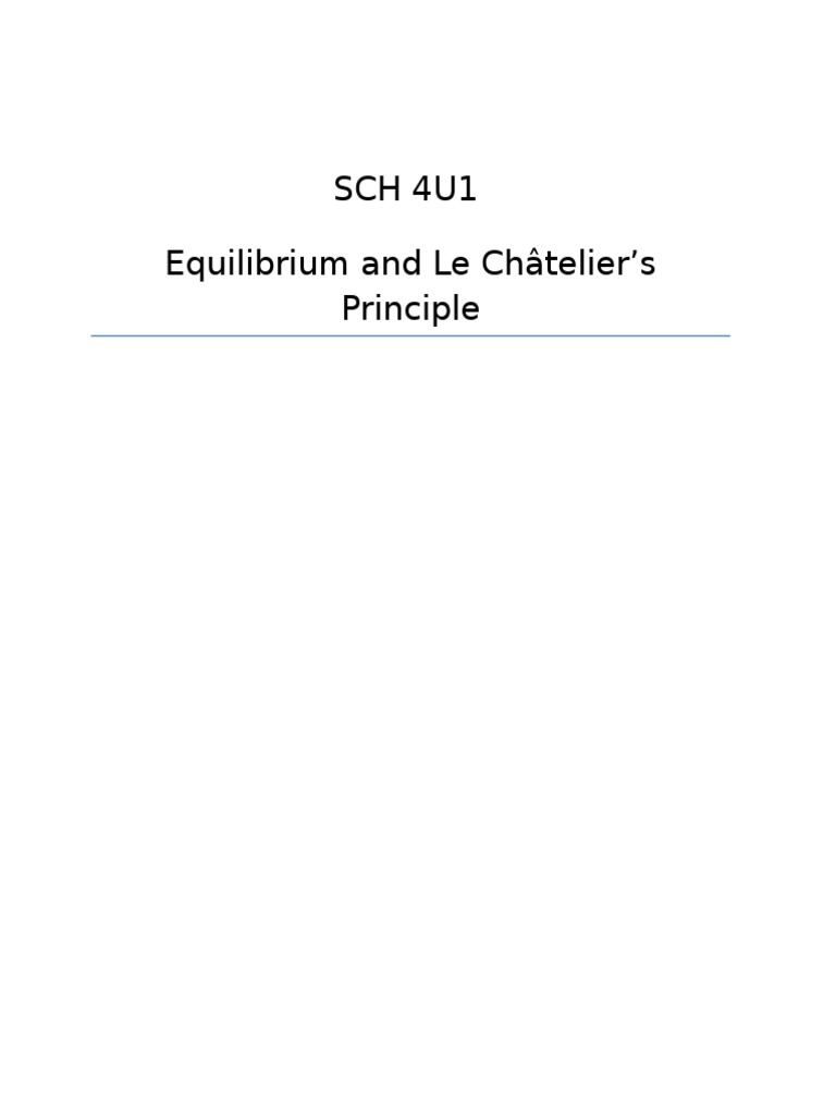 Le Châtelier's Principle Lab | PDF | Science & Mathematics | Wellness