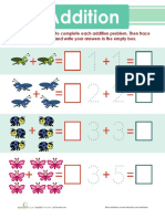 Count Up The Critters To Complete Each Addition Problem. Then Trace The Numbers and Write Your Answers in The Empty Box
