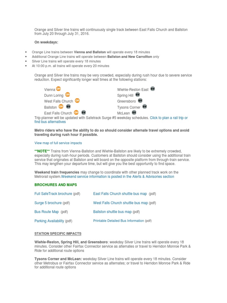 Safetrack Surge 5 Info And Resources From Metro Pdf Washington