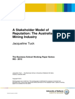 A Stakeholder Model of Reputation the Australian Mining Industry