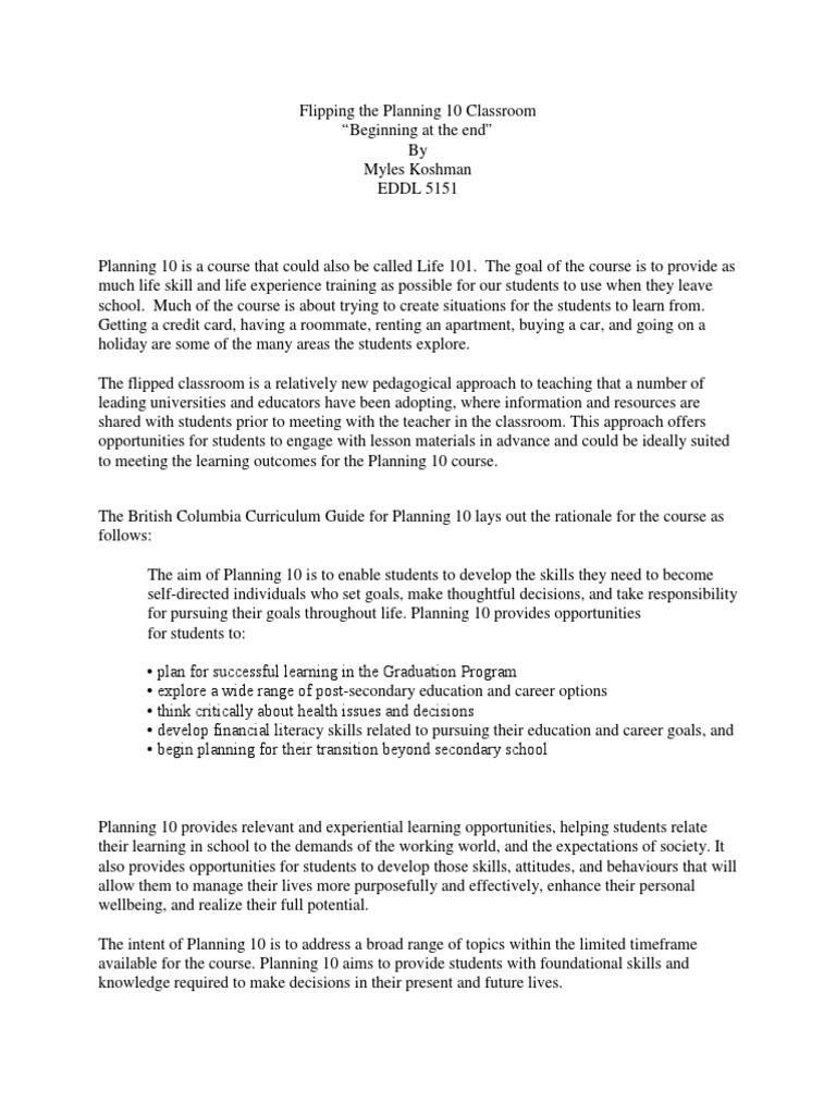 Myles Flipped Classroom Paper Revised v3 W PDF Lecture Teachers