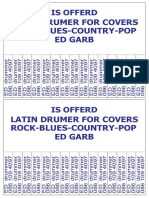Latin Drumer For Covers Ed Garb Rock-Blues-Country-Pop: Is Offerd