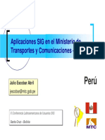 Aplicaciones Sig en El Ministerio de Transportes y Comunicacion