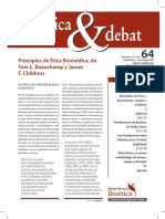 Bioètica & Debat Principios de Ética Biomédica Beauchamp-Childress