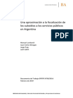 Una Aproximación a La Focalización de Los Subsidios a Los Servicios Públicos en Argentina