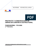 Covenin 1753-2006 Proyecto Construccion Obras Concreto Estructural