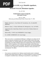 Albert Williams v. Kenneth Wallis, 734 F.2d 1434, 11th Cir. (1984)