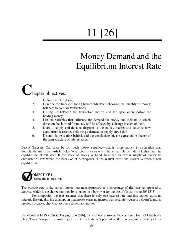 Macsg11: Money Demand and Equilibrium Interest Rate | PDF | Money ...