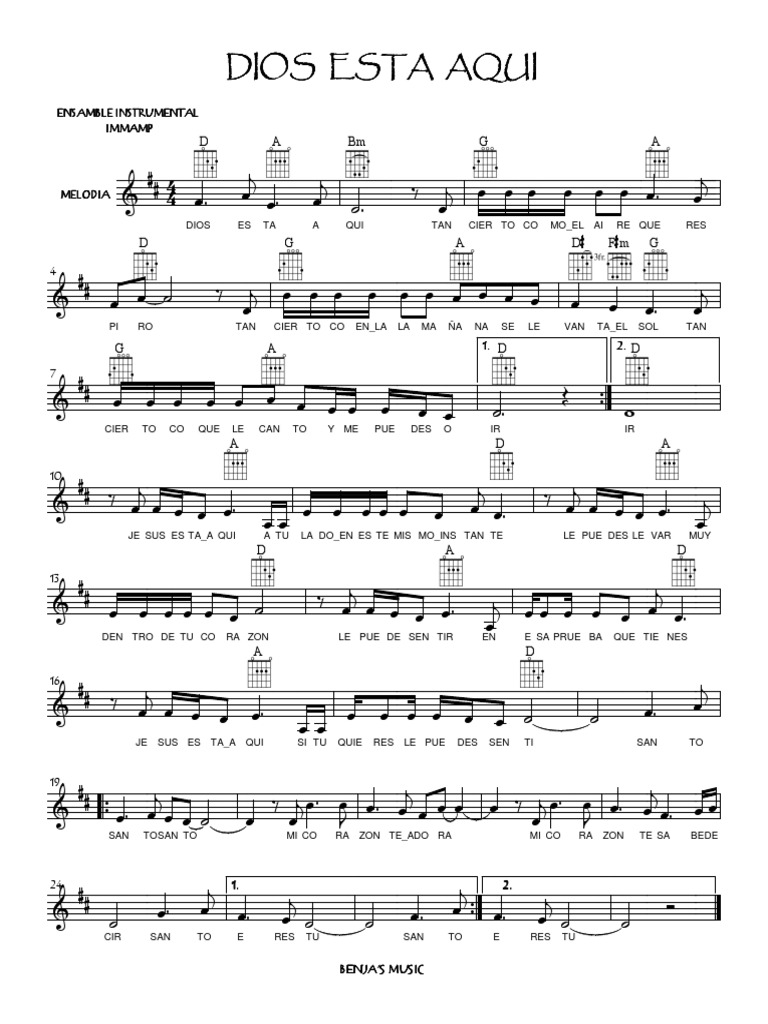 Dios Esta Aqui Piano