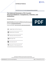 The External Dimension of EU Counter - Terrorism Relations: Competences, Interests, and Institutions