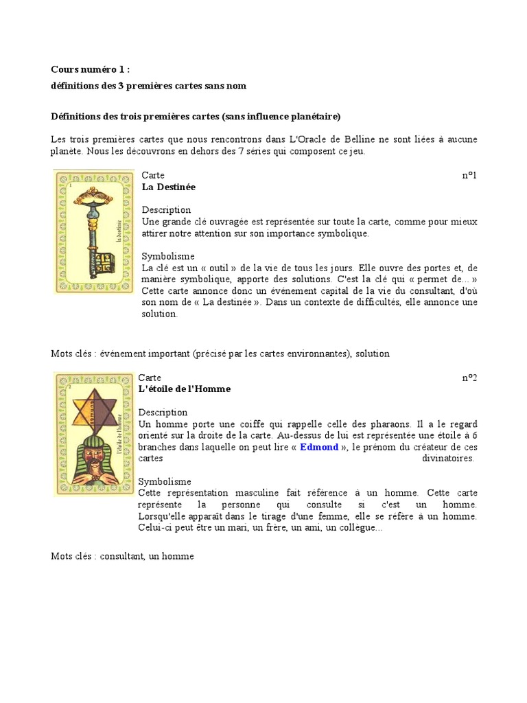 Toutes Les Combinaisons Du Tarot De Marseille Pdf Oracle Belline | PDF | Symboles | Astrologie