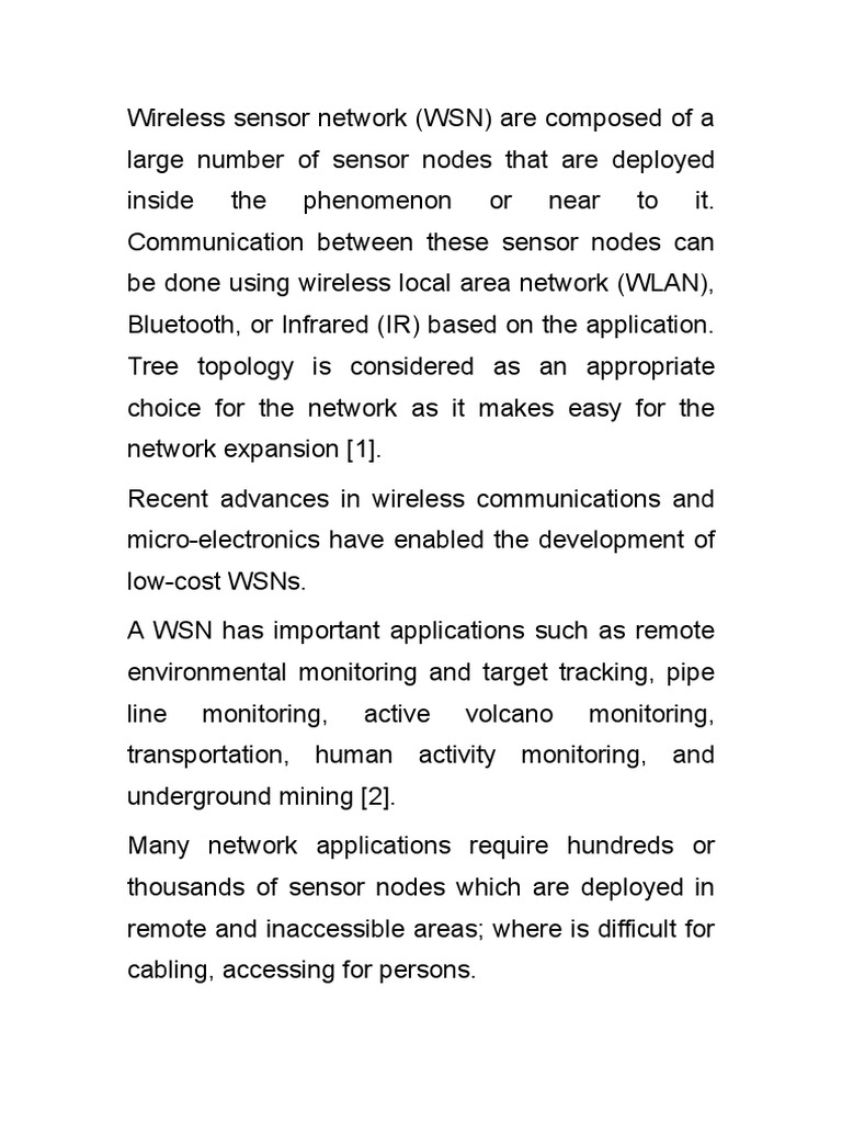 Wireless Sensor Network | PDF | Wireless Sensor Network | Wireless ...