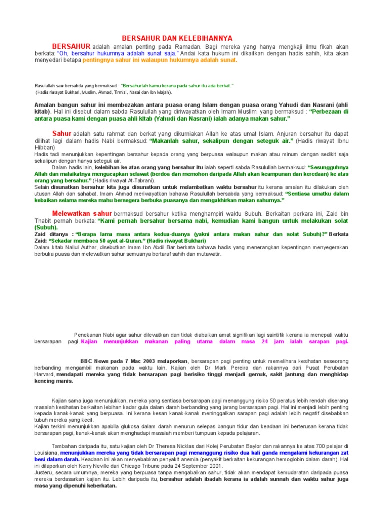 Bersahur Kelebihannya