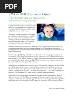 Download EWGs 2010 Sunscreen Guide by Environmental Working Group SN31880627 doc pdf