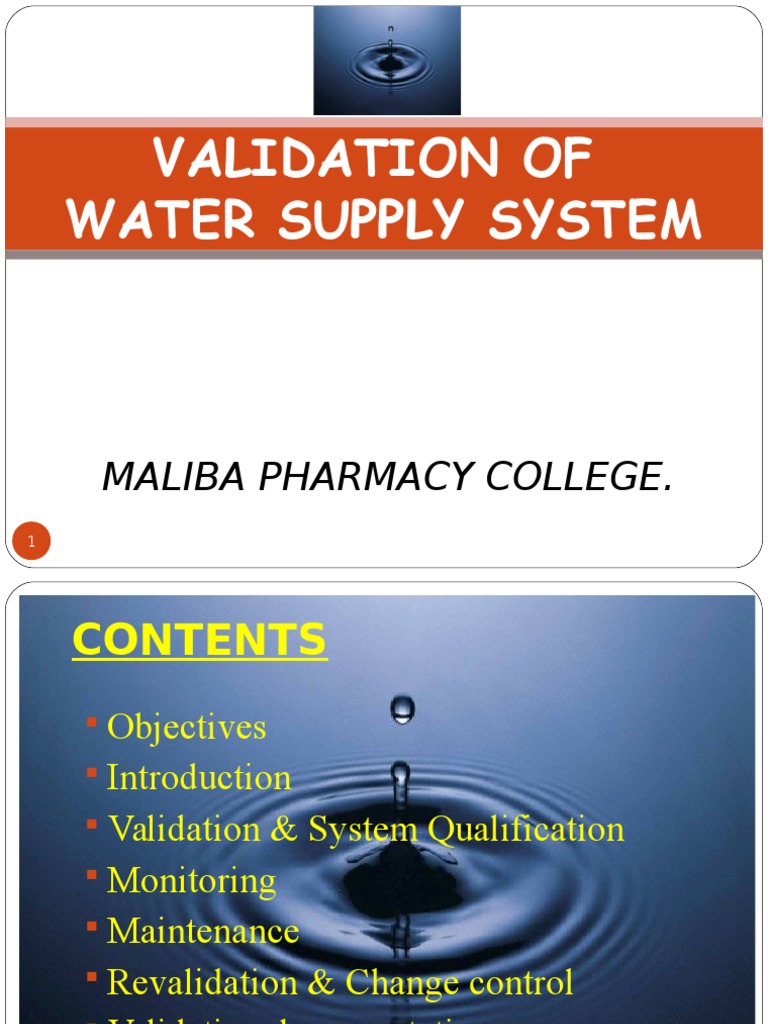 Water System Validation PDF Verification And Validation Quality