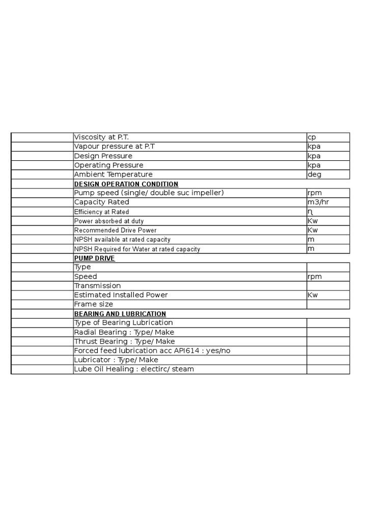 Pump Design and Operation Specifications | PDF | Science & Mathematics ...