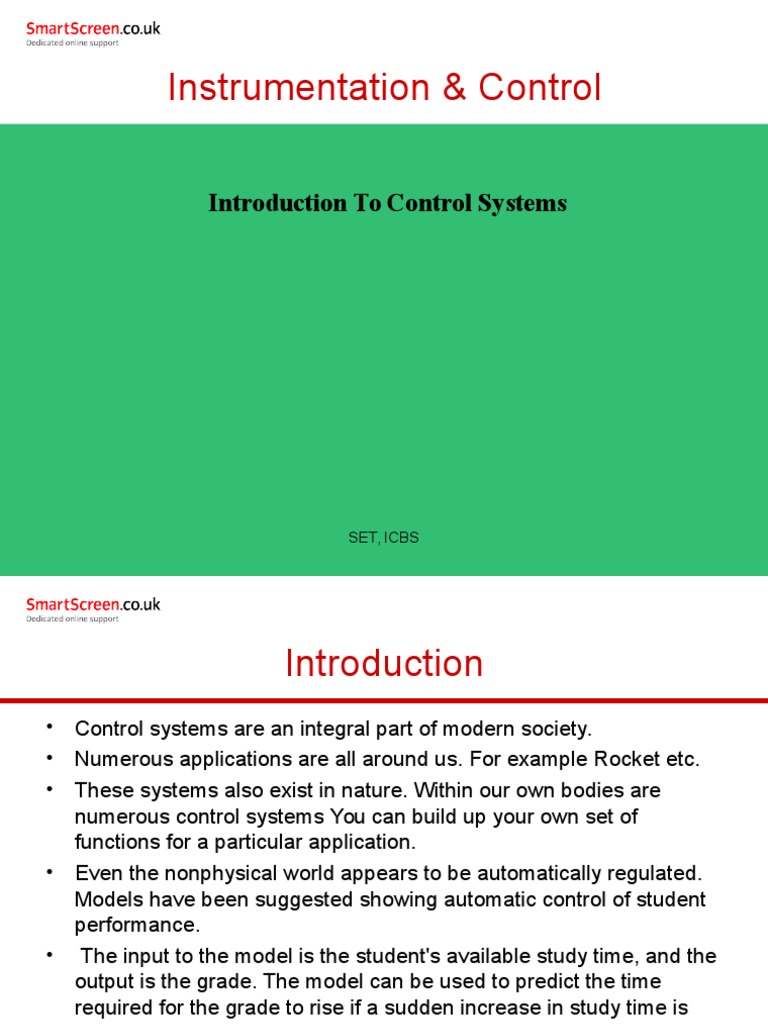 Instrumentation Control Introduction To Control Systems PDF