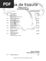 Carta de Vinhos Casa Da Esquila2011
