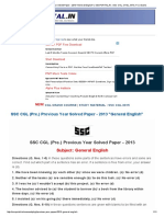 SSC CGL (Pre.) Previous Year Solved Paper - 2013: Subject: General English