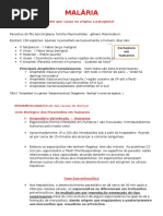 Resumo TBL 1 -  (Coccídeos) Malária ; Isosporiase; Criptosporidiose.docx