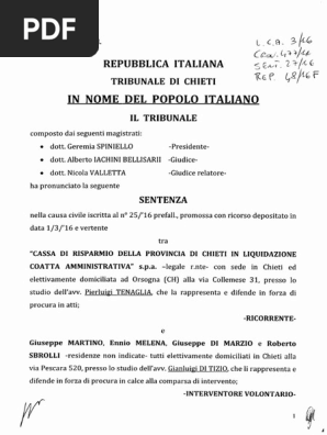 Sentenza Fallimento Ex Carichieti