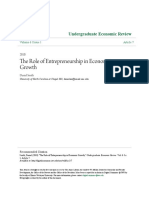 The Role of Entrepreneurship in Economic Growth