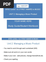 Btec First Award Unit 2 Study Guide Student Workbook