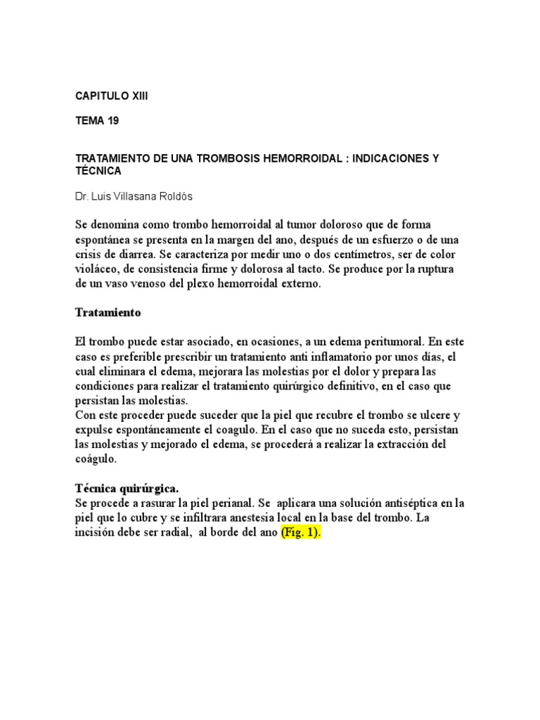 c Xiii t 19 Trombosis Hemorroidal | Hemorroides | Trombo