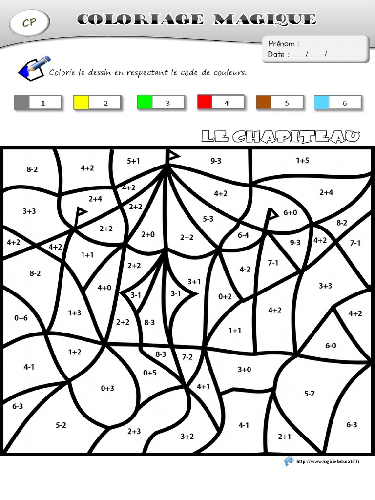 Coloriage Magique Chapiteau Cirque Cp Pdf