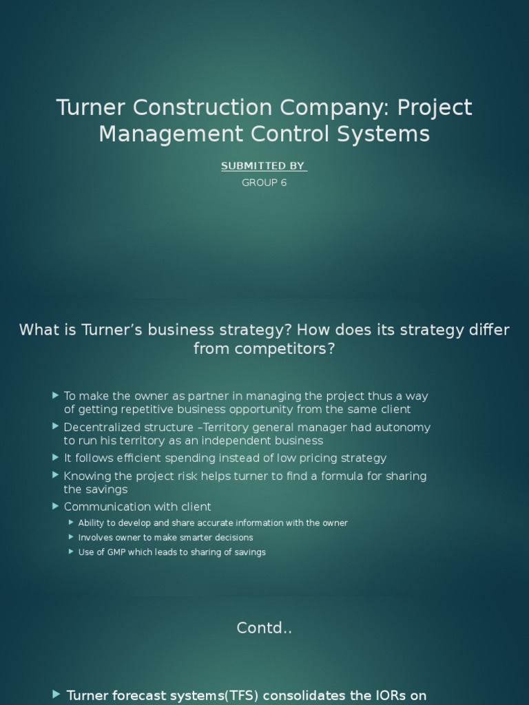 Turner Construction Company Project Management Project Management