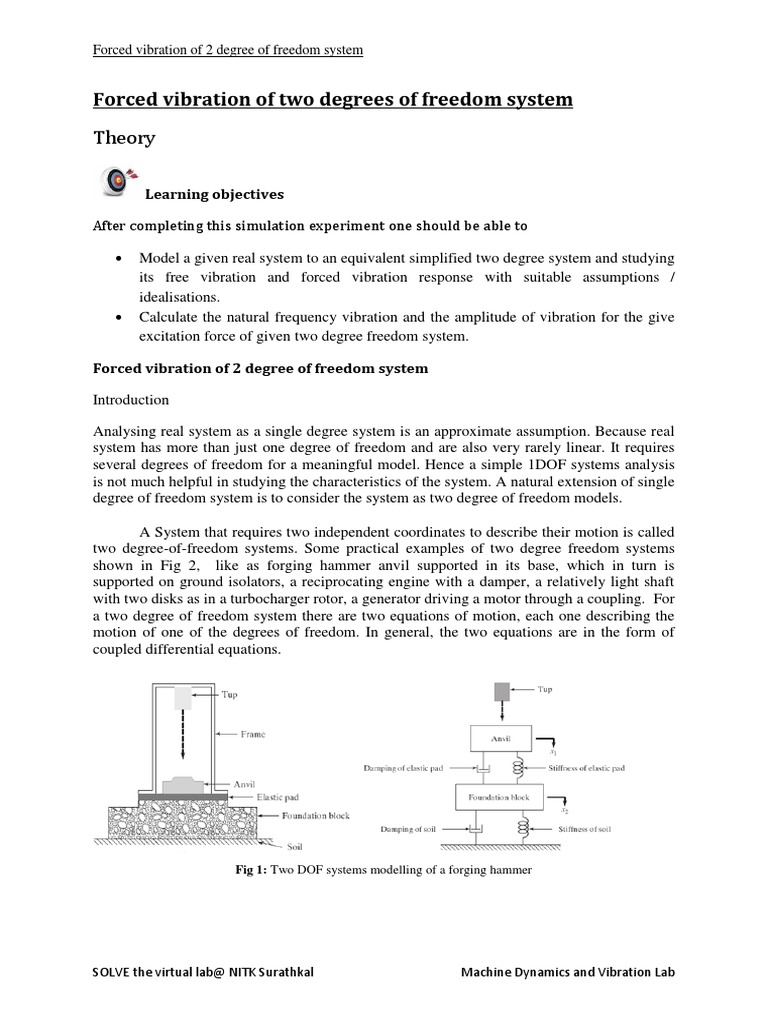 Forced Vibration of Two Degrees of Freedom System | PDF | Physics ...