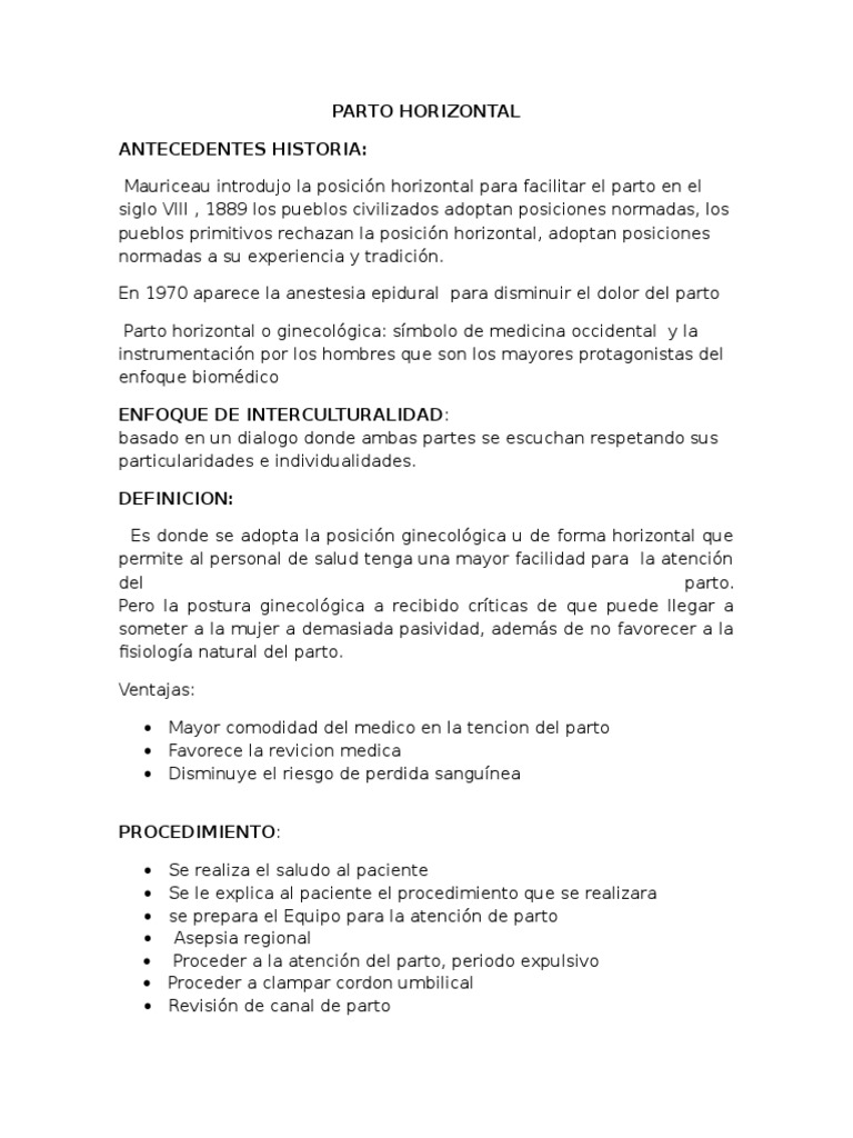 Parto horizontal: ventajas y desventajas de la posición ginecológica ...
