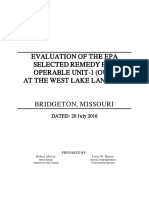 Evaluation of The Selected Remedy For Operable Unit-1 at The West Lake Landfill, July 20, 2016