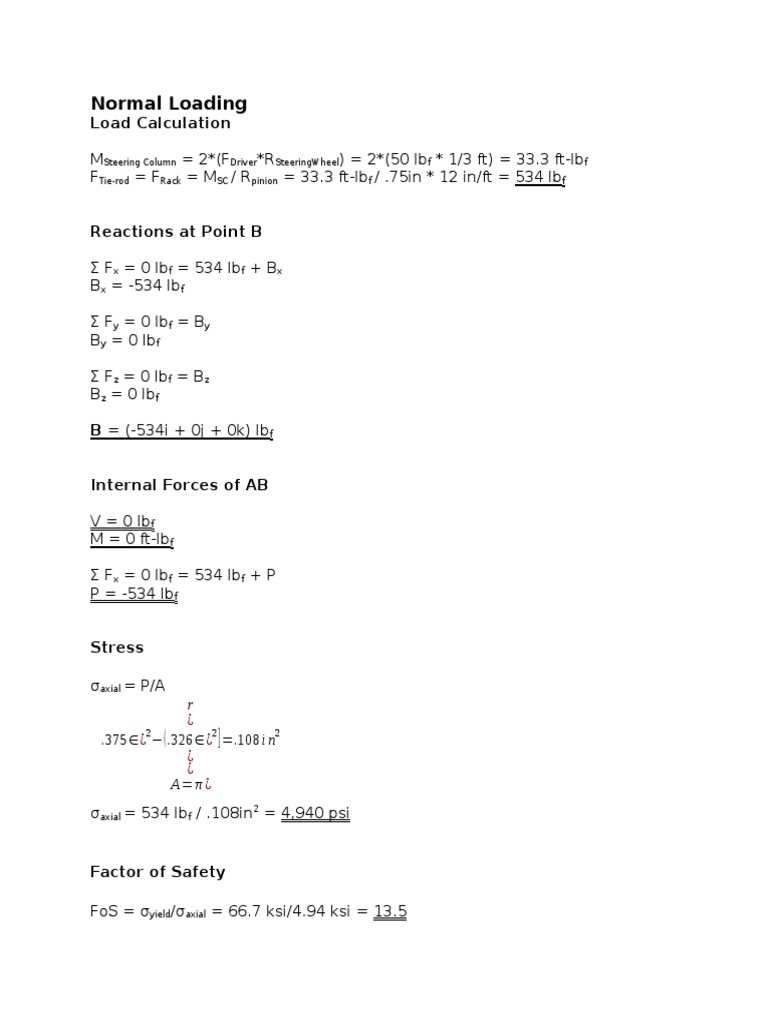 Load Calculations and Safety Factors | PDF