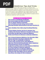 Selenium WebDriver Tips and Tricks