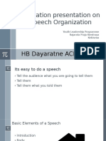 Education Presentation On Speech Organization: HB Dayaratne ACB, ALB