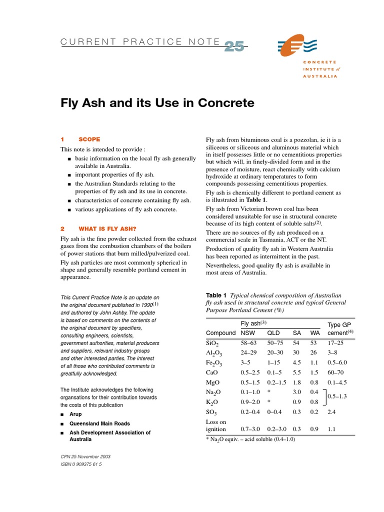 Fly Ash Properties and Standards in Australia | PDF | Home & Garden ...