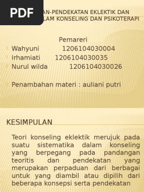 Konseptualisasi Konseling Di Indonesia Oleh Prayitno Universitas Negeri