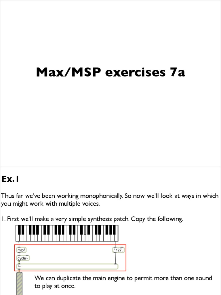 Max/MSP Exercises 7 A | PDF | Synthesizer | Software