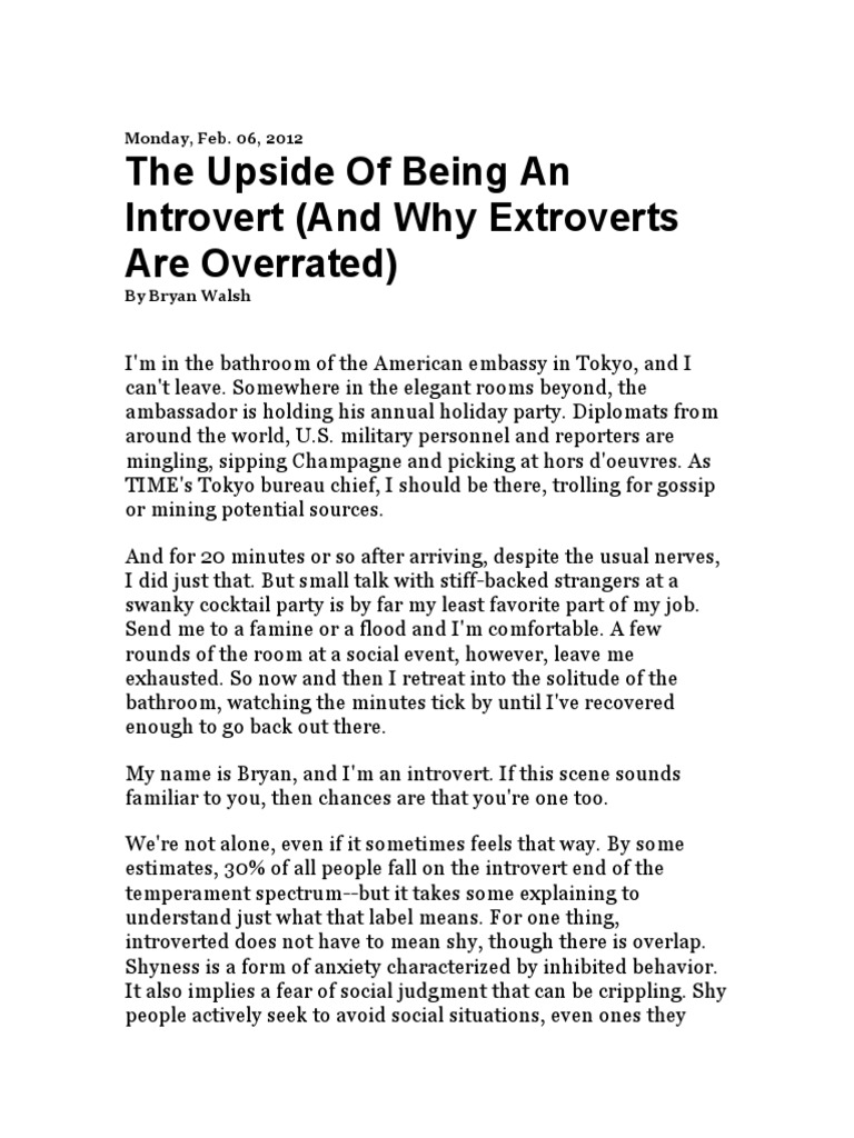 The Strengths of Introverts in Society | PDF | Extraversion And ...