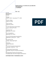 Proposed Academic Calendar - 2016