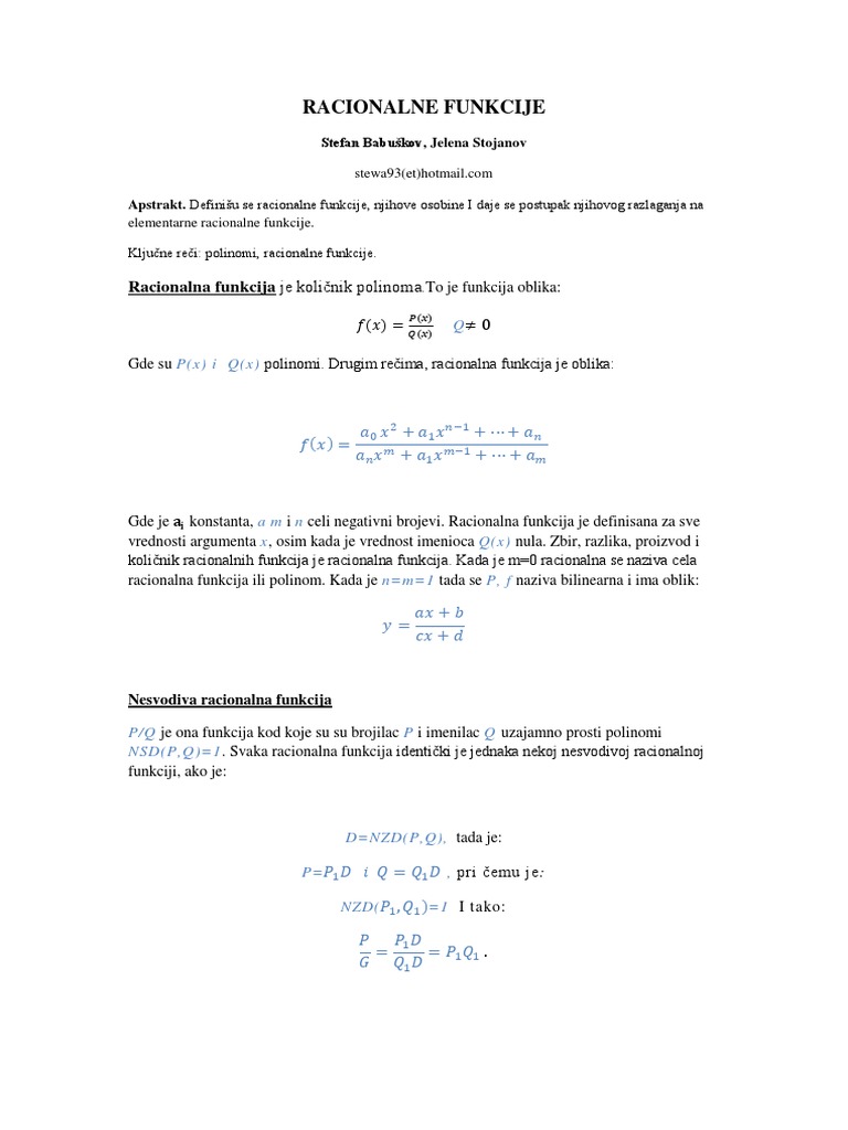 Racionalne Funkcije | PDF