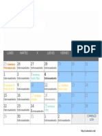 Calendario Julio Agosto 2016