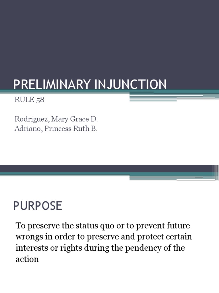 Preliminary Injunction PDF Injunction Judgment (Law)