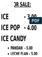 ICE - Ice Pop - Ice Candy: PANDAN - 5.00 Leche Flan - 5.00