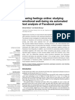 Sharing Feelings Online: Studying Emotional Well-Being Via Automated Text Analysis of Facebook Posts